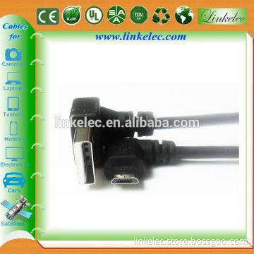 Custom braided angled usb micro usb angle data cable